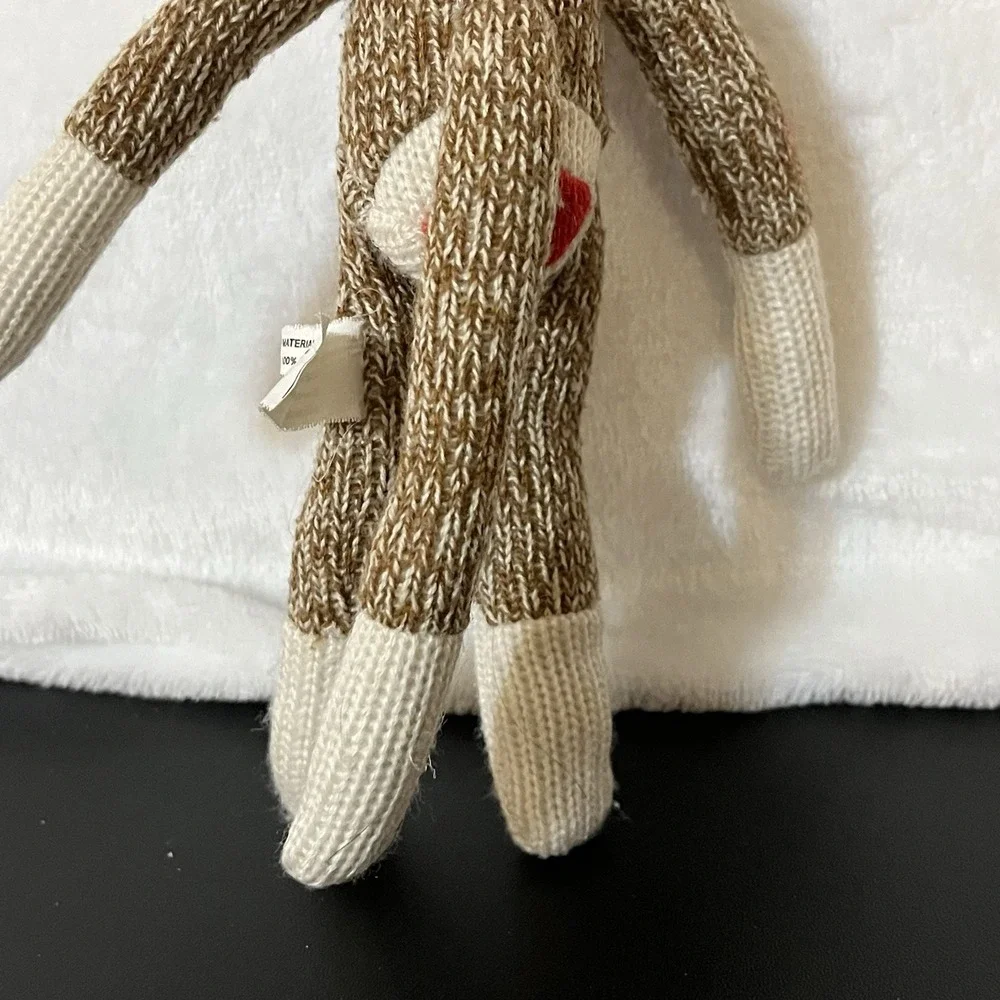 SOCK MONKEY Plush Small Stuffed Animal Toy w/ Safari Hat Cardinal Ind. 7.5